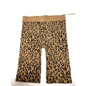 Active USA Leopard Print Ribbed‎ Bike Shorts Size M/L